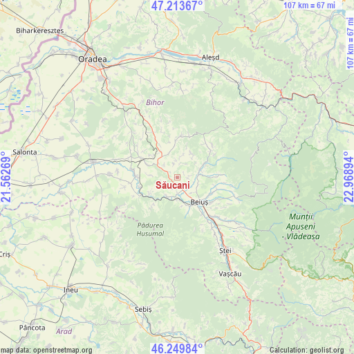 Săucani on map