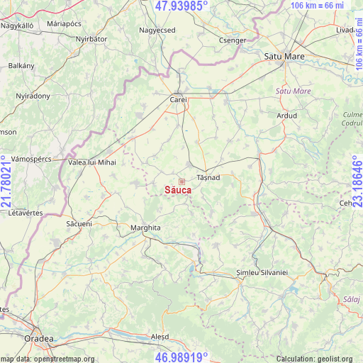 Săuca on map