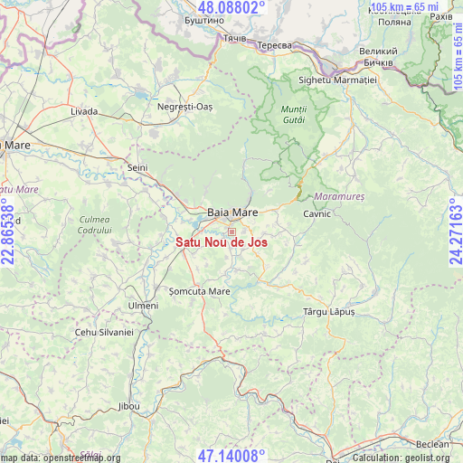 Satu Nou de Jos on map