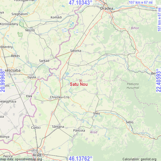 Satu Nou on map