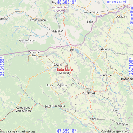 Satu Mare on map