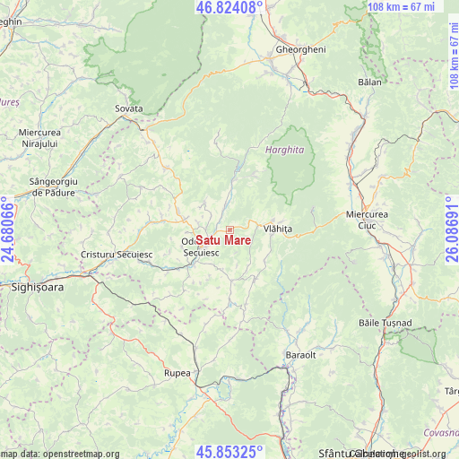 Satu Mare on map