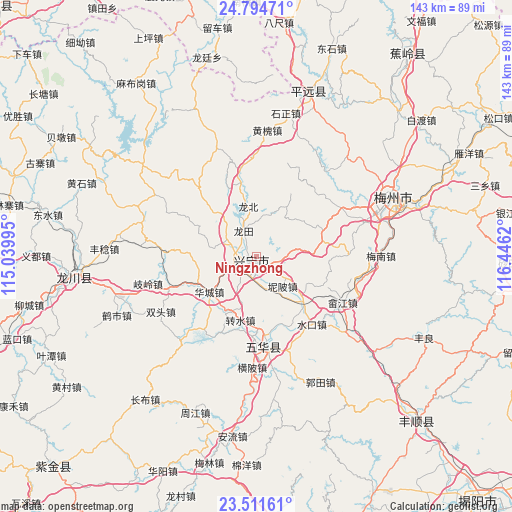 Ningzhong on map