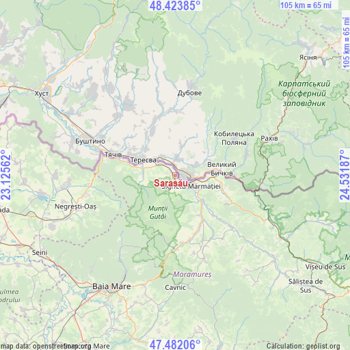 Sarasău on map