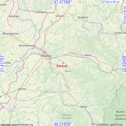 Sărand on map