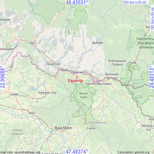 Săpânţa on map