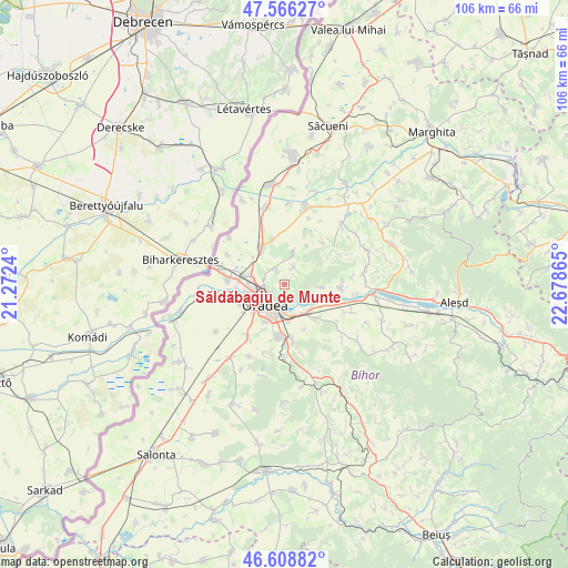 Săldăbagiu de Munte on map