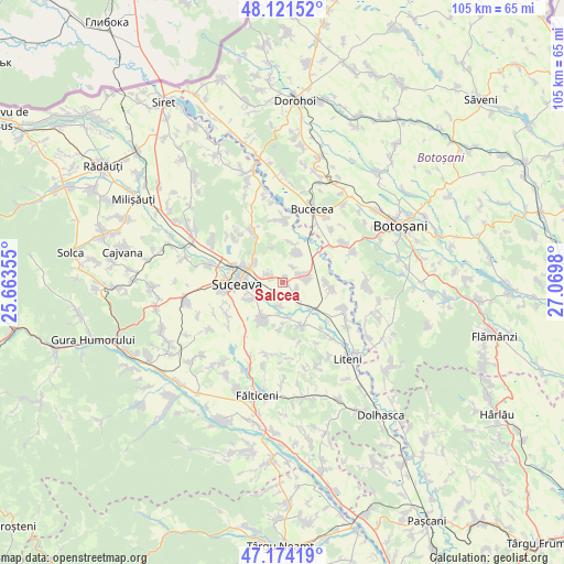 Salcea on map