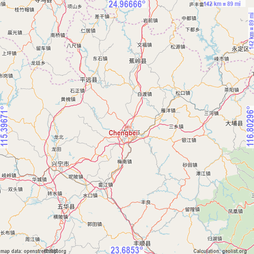 Chengbei on map