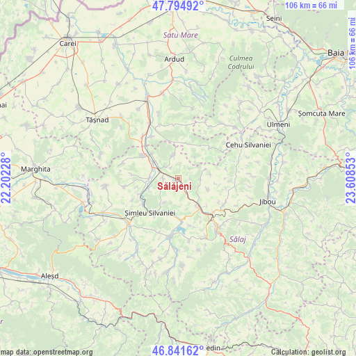 Sălăjeni on map