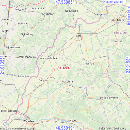 Sălacea on map