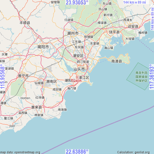 Yuxin on map