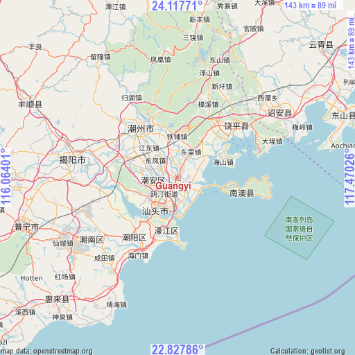 Guangyi on map