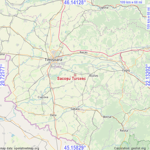 Sacoşu Turcesc on map