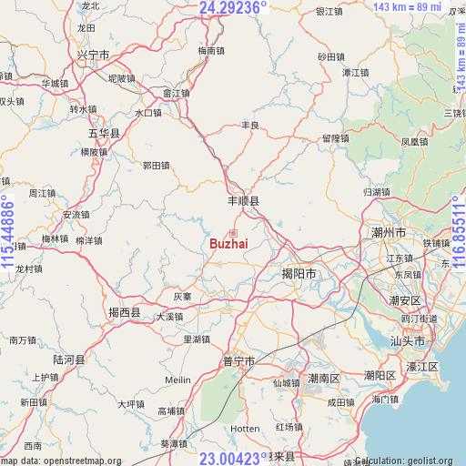 Buzhai on map