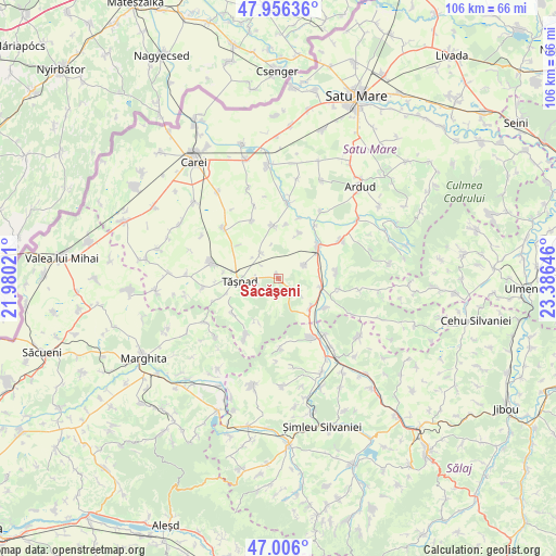 Săcăşeni on map