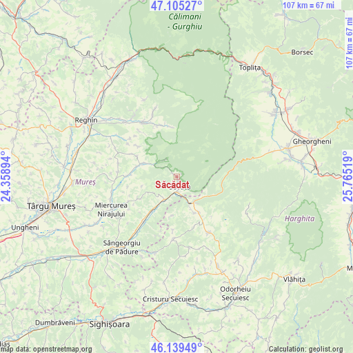 Săcădat on map