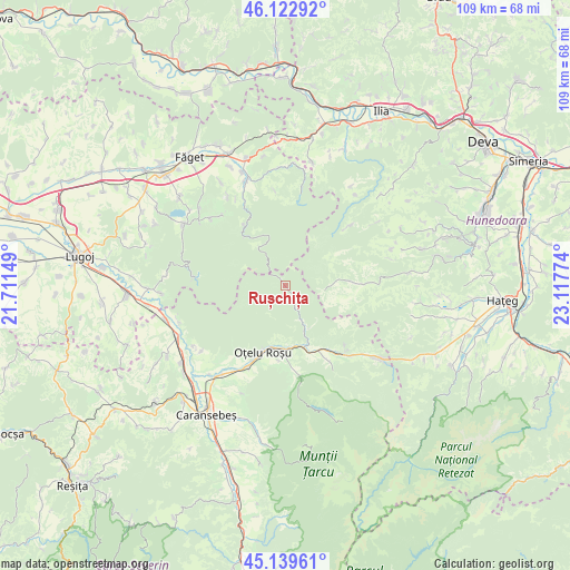 Rușchița on map