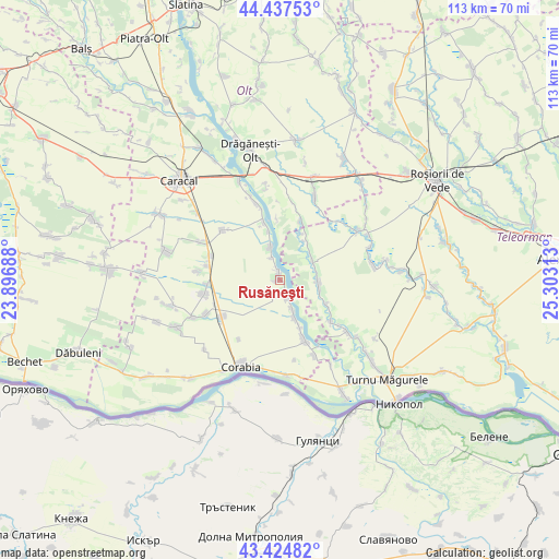 Rusăneşti on map