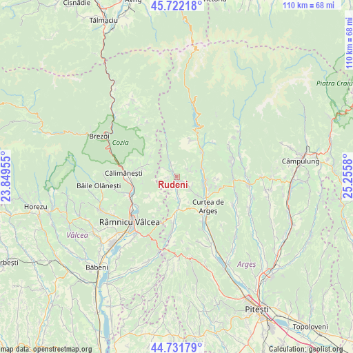 Rudeni on map