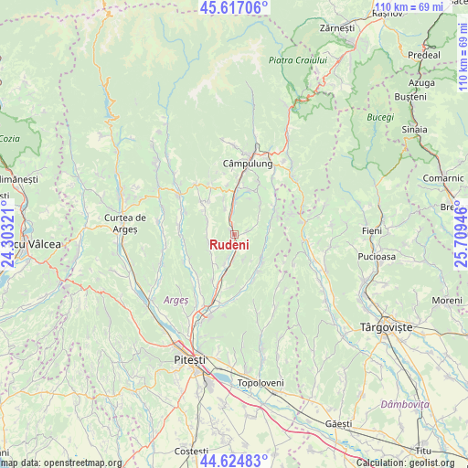 Rudeni on map