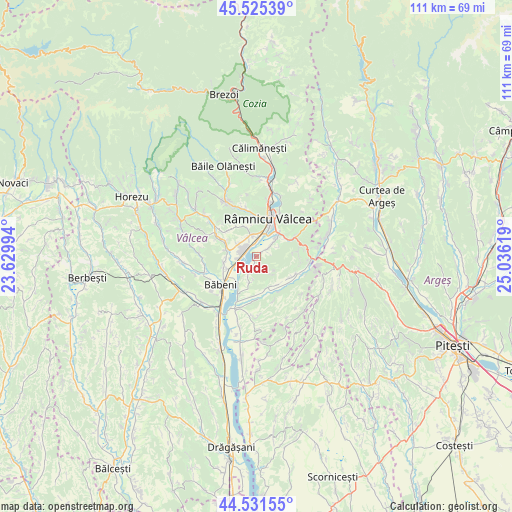 Ruda on map