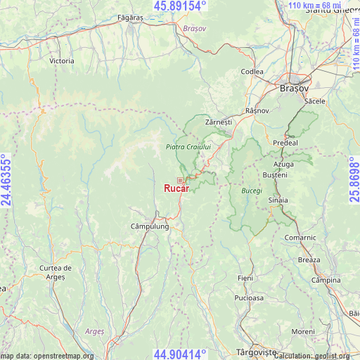 Rucăr on map