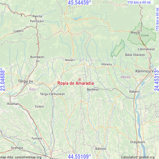 Roşia de Amaradia on map