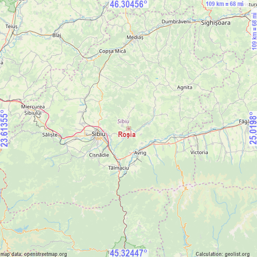 Roşia on map