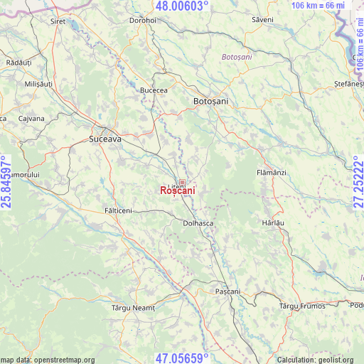 Roșcani on map