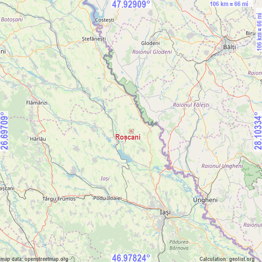 Roșcani on map