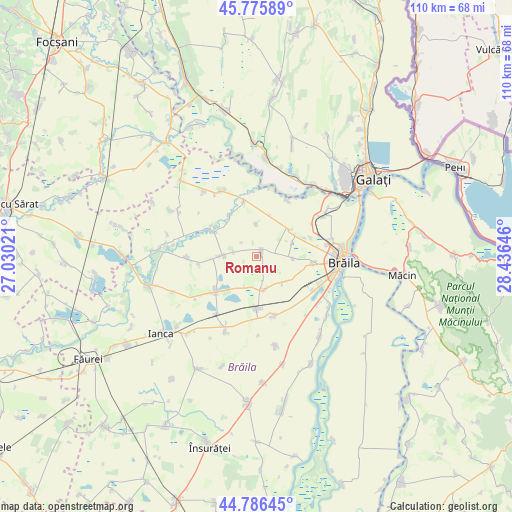 Romanu on map