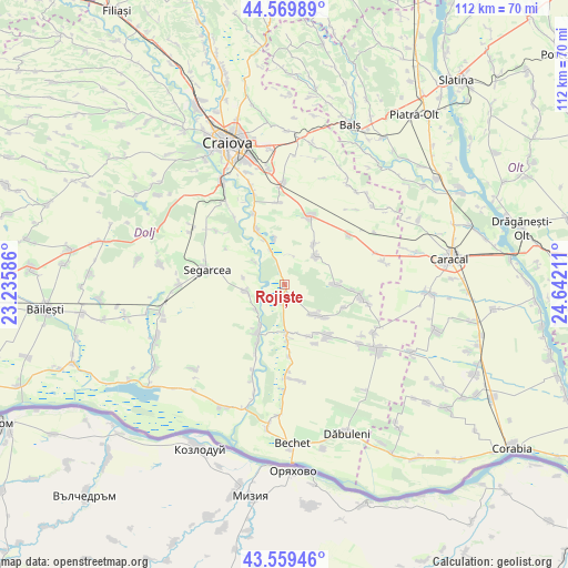 Rojiște on map