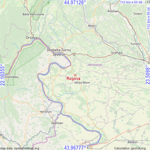 Rogova on map