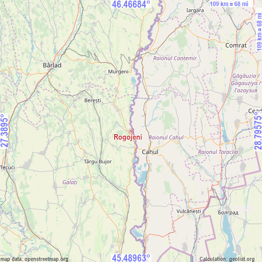 Rogojeni on map