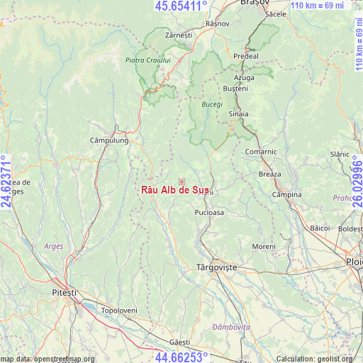 Râu Alb de Sus on map