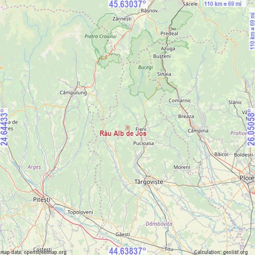 Râu Alb de Jos on map