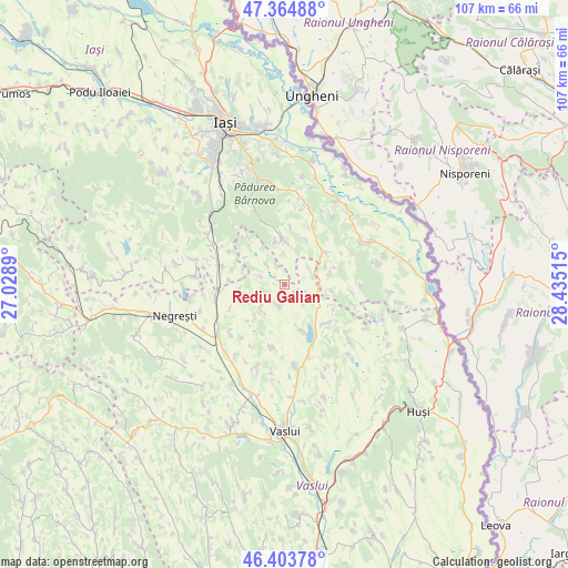 Rediu Galian on map