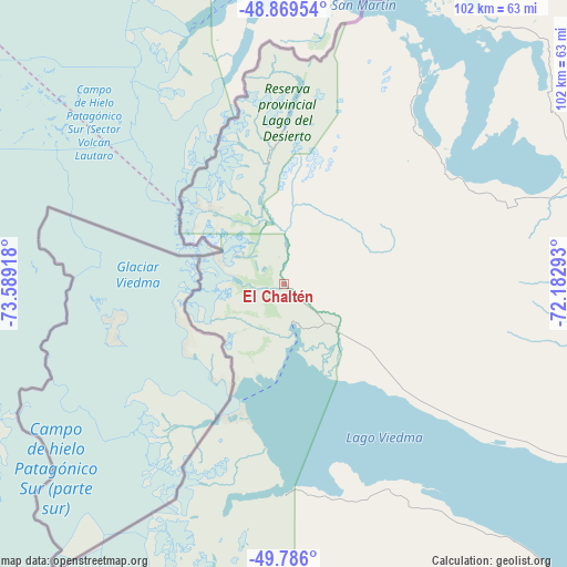 El Chaltén on map