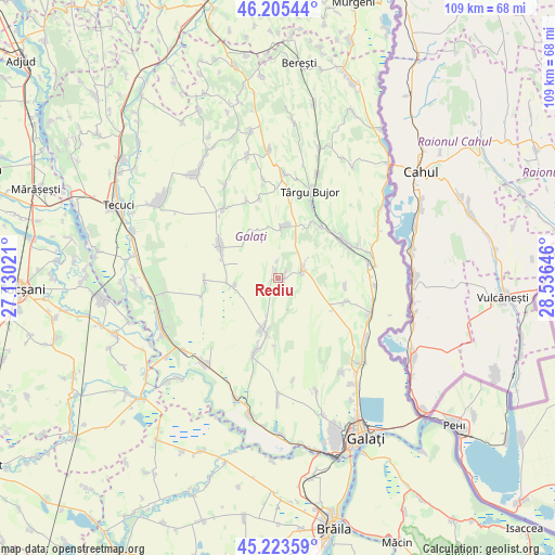 Rediu on map