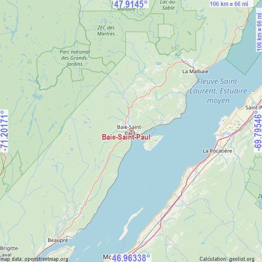 Baie-Saint-Paul on map