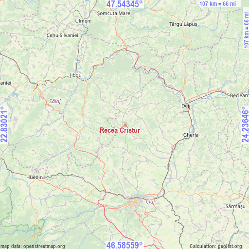 Recea Cristur on map
