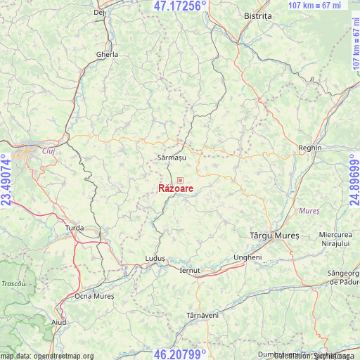 Răzoare on map