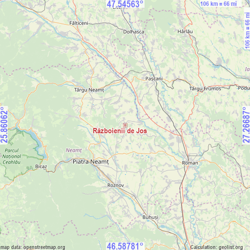 Războienii de Jos on map