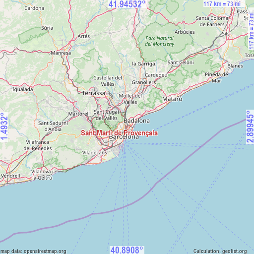 Sant Martí de Provençals on map