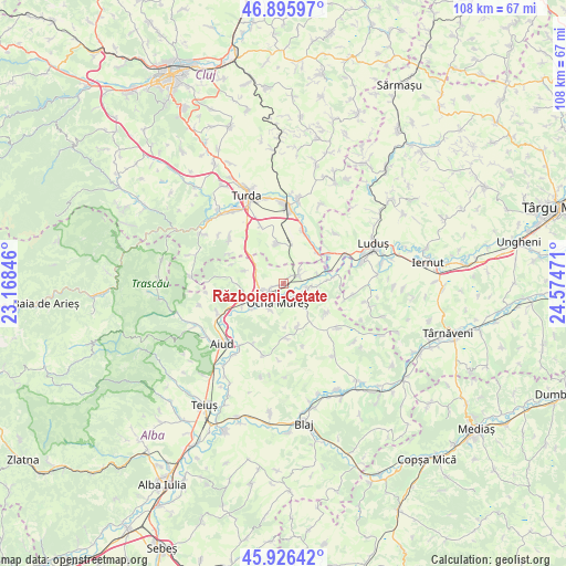 Războieni-Cetate on map