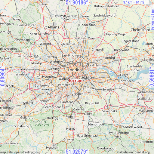 Brixton on map