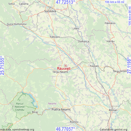 Răuceşti on map