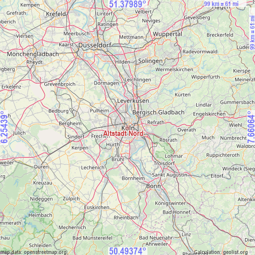 Altstadt Nord on map