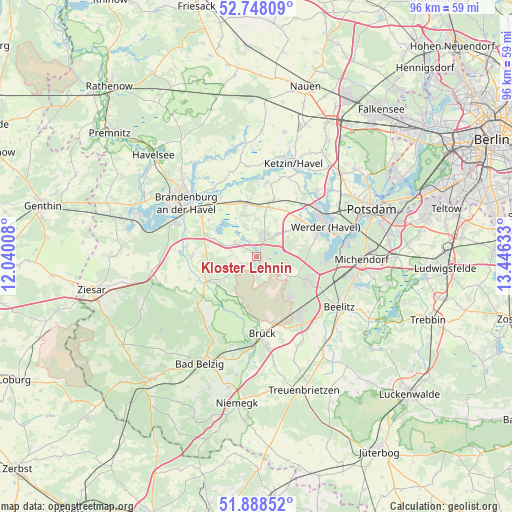 Kloster Lehnin on map